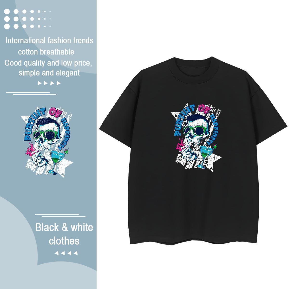 Designer Woman T Shirts 230g Cotton Crew Neck Casual Beach skull Woman Tshirt Popular DIY Logo Tops
