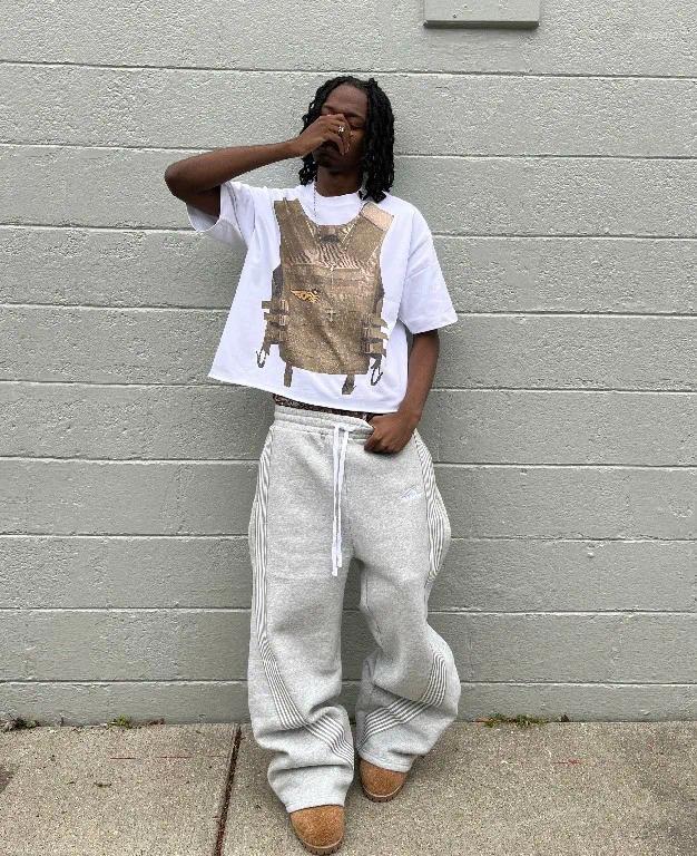 Men's Pants Streetwear Sweatpants Y2K Harajuku Gothic Hip Hop Stripes Embroidery Baggy Casual Womens Elastic Waist Jogging Z260315