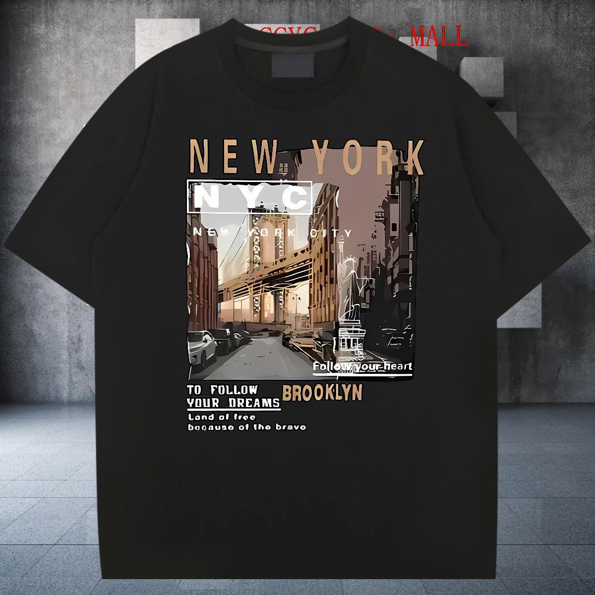 Comfortable New York Mens T Shirts Street wear Hip Hop Tshirt for Man Woman 230g Cotton Fashion New Breathable Short Sleeve Custom Print Oversized Wea