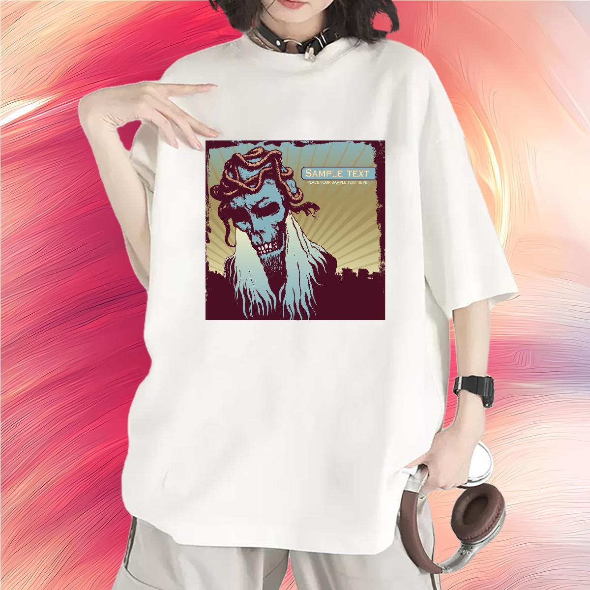 Designer Tshirt for Man Woman 230g Pure Cotton scary Home Outdoor T Shirts Women Breathable Short Sleeve White Plus Size Tshirts