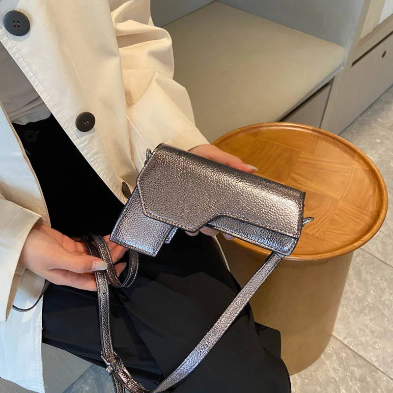 Creative Gun n Crossbody Bags Metal Color Women Shoulder Funny Box Messenger Cute Small Lipstick Purses 2024 240821