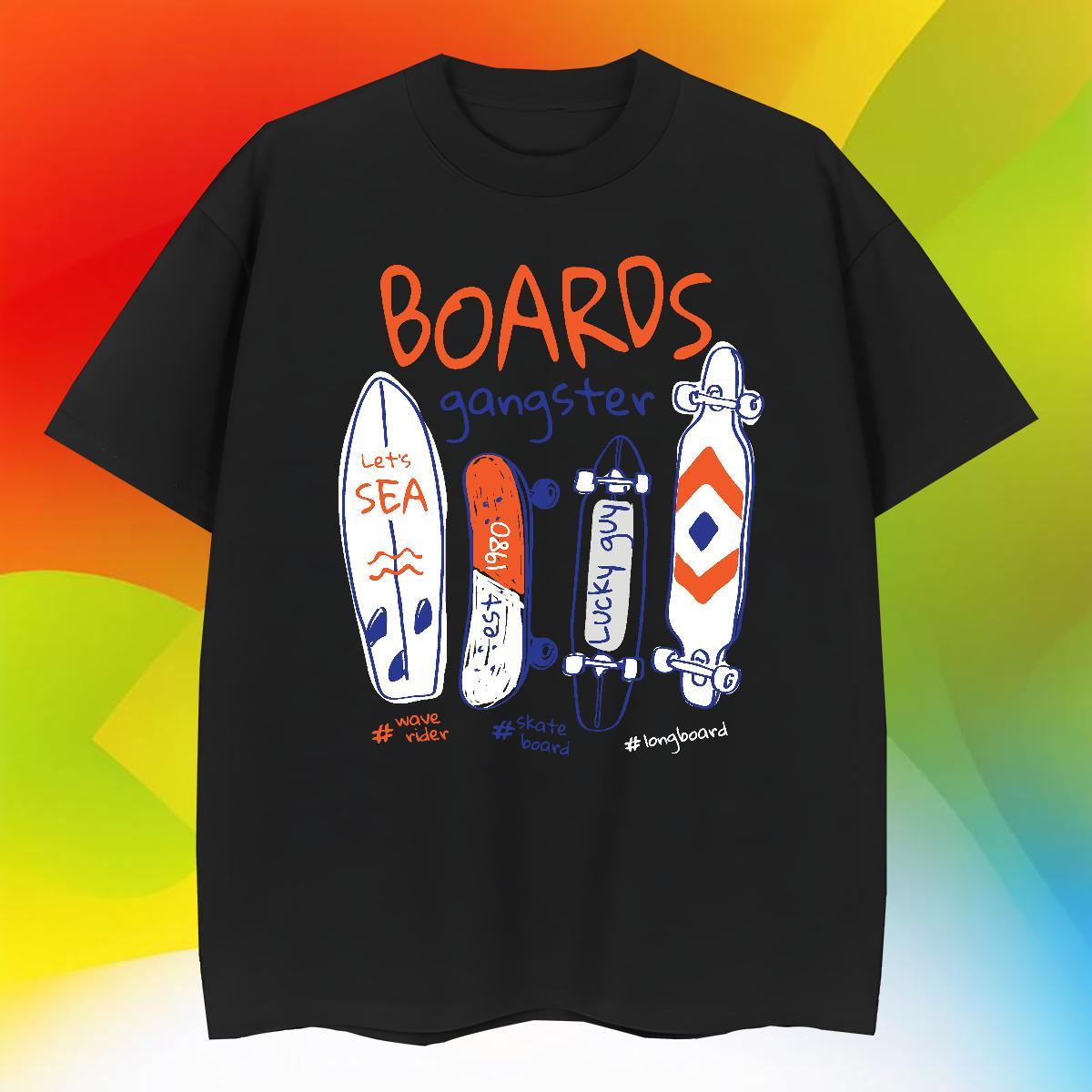 Loose Fit Men Tees Anime Printing Street 100% Cotton 230g Cartoon Print Breathable Crew Neck letter T-Shirts for Men DIY Clothings