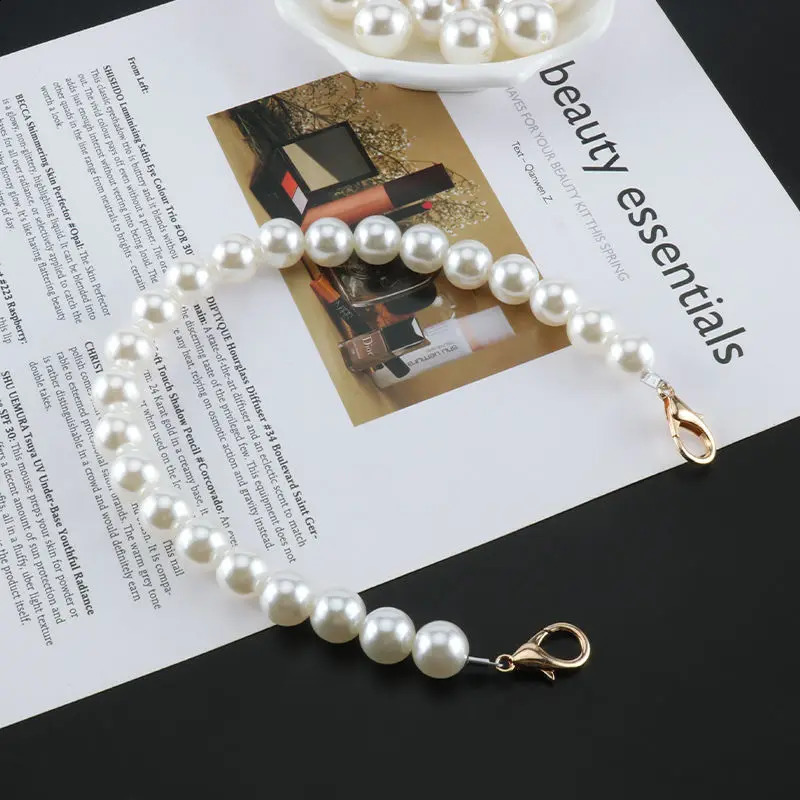 Hardware Pearl Crossbody Bags 30cm-60cm Length Handles For Diy Bags Clothes Accessories Decorative Fashion Pearl Bags Chain 240821