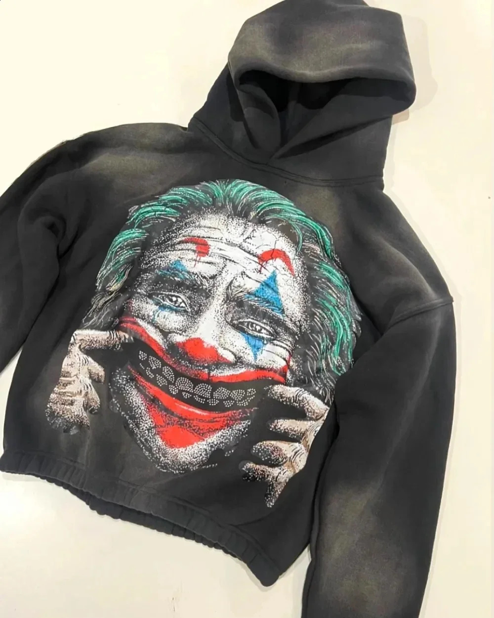 Y2K Pullover Hoodie Men Women Hip Hop Clown Graphic Print Oversized Hoodie Gothic Harajuku Sweatshirt Streetwear Casual Tops 240822