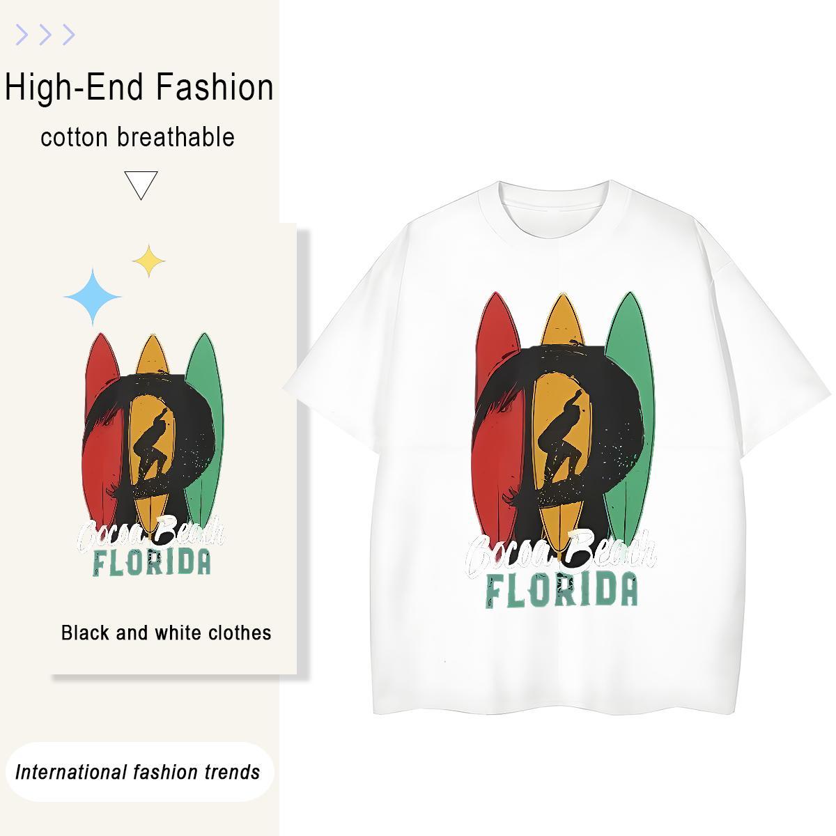 Cool Men Tees Daily Outfit 230g 100% Cotton Customized Print Breathable Short Sleeve character T-Shirts for Men 2024 Summer Top Tees