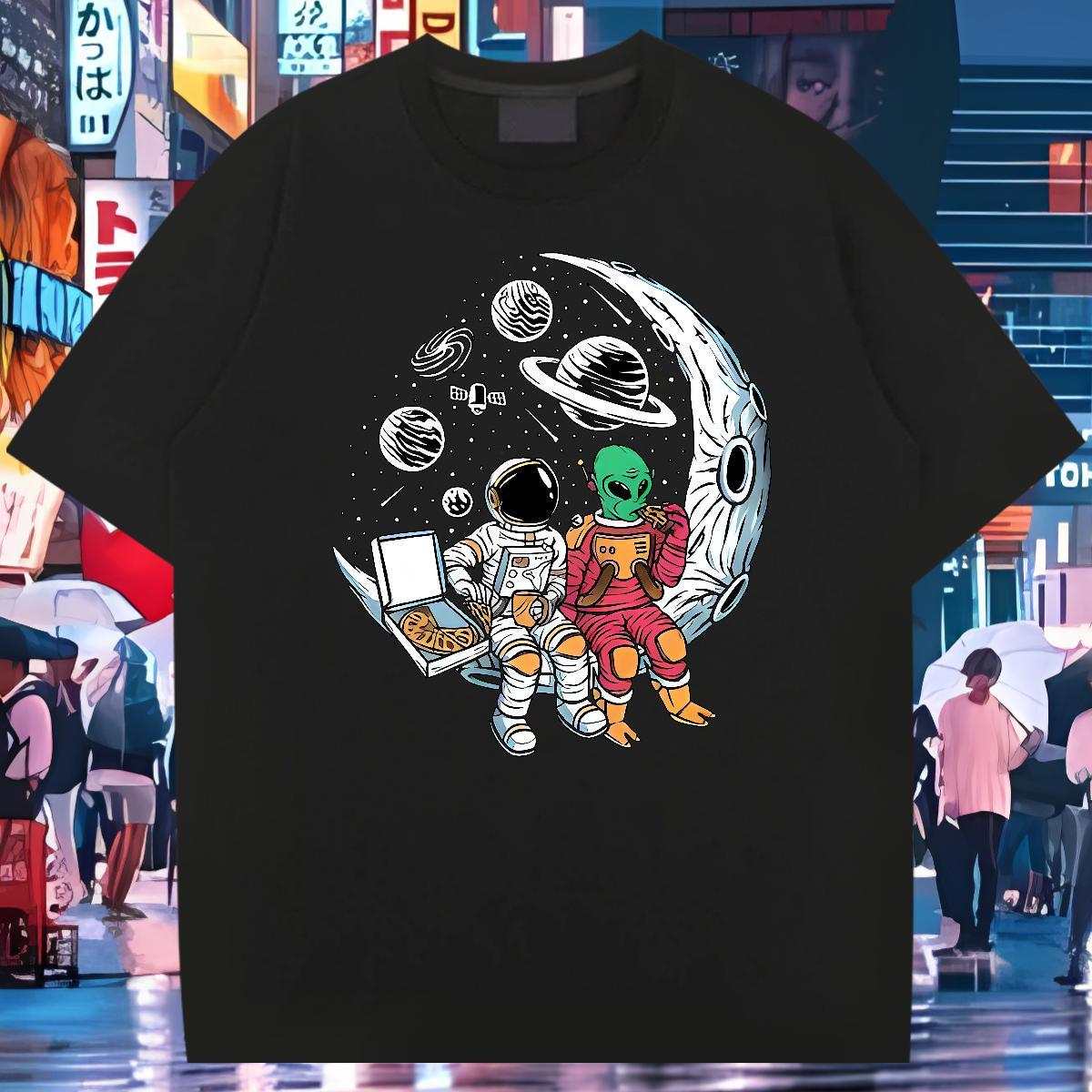 Custom spaceman Men Tshirts 230g Cotton Man T Shirts Customized Summer Casual Pure Cotton Popular Tops