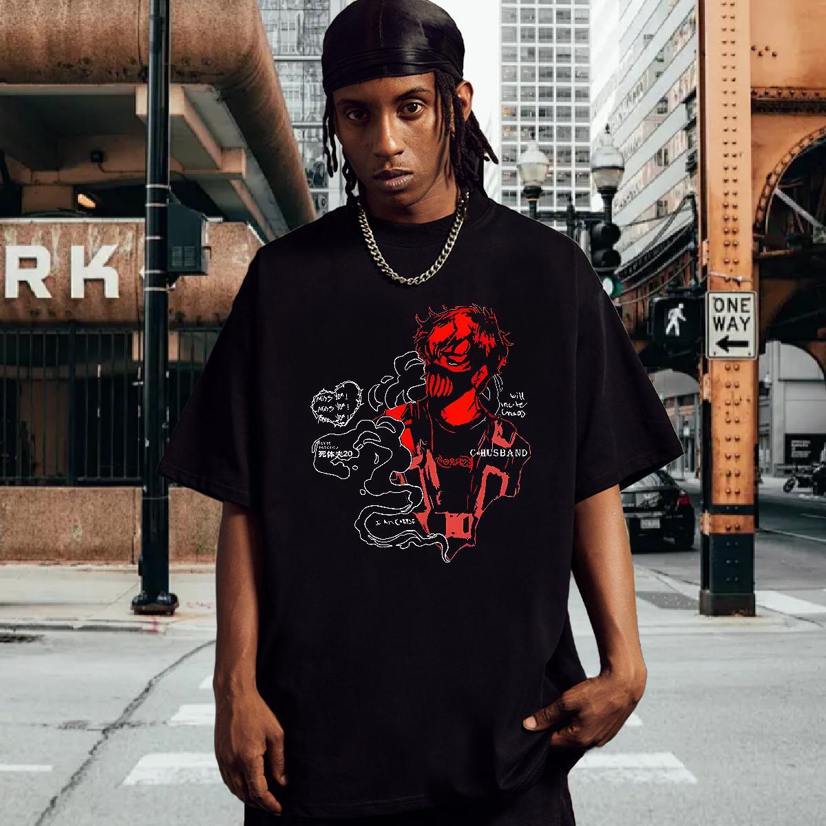 Custom Tshirts 230g Pure Cotton Street wear Hip Hop blood Breathable Crew Neck Men T Shirts Classic Custom Printed Tops Tees
