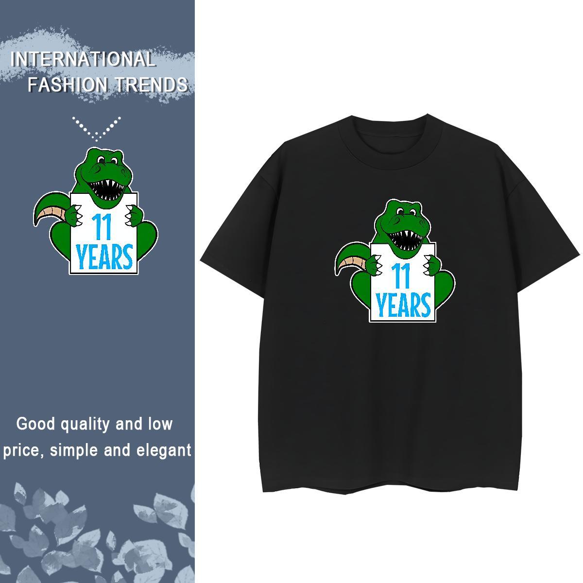 Fashion New T shirt Breathable Crew Neck 230g Pure Cotton Couples T Shirts Anime crocodile Daily Wear Soft Tops Shirt