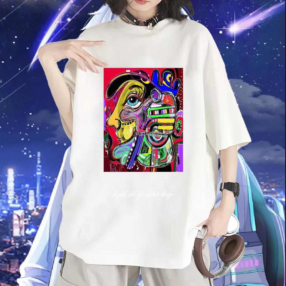 TOP Quality T Shirts Women Crew Neck Breathable 230g Pure Cotton Unisex Tshirts Anime Oversized ET Hip Hop Soft Tops