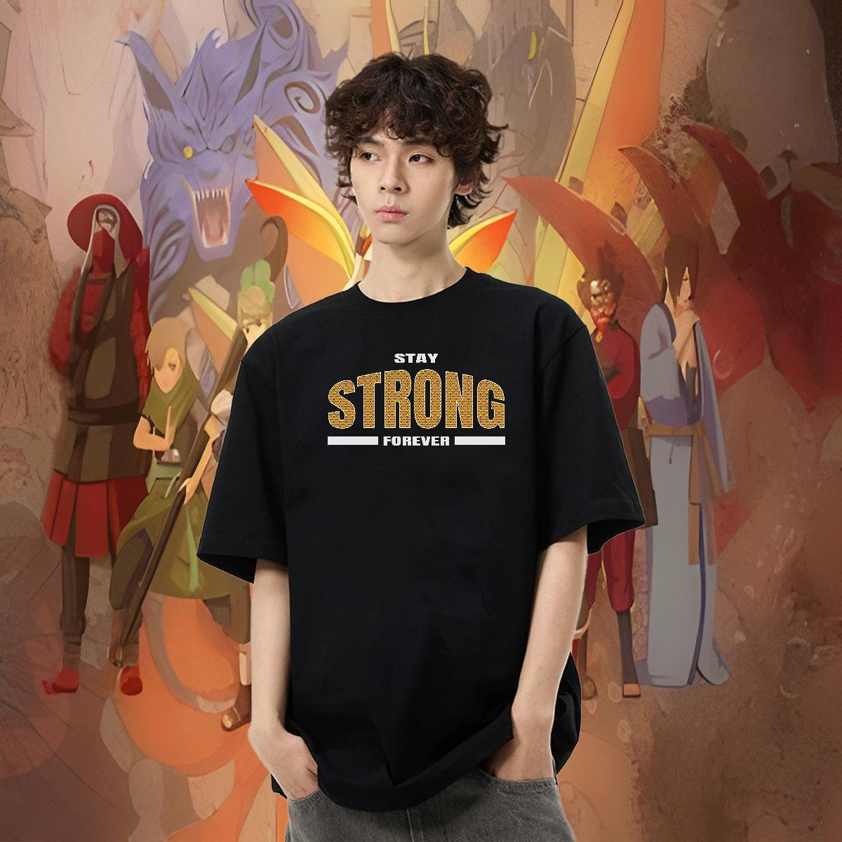 Free Shipping Men Tops Tees Street Casual 100% Cotton 230g DIY Logo Oversized Breathable Crew Neck strong T shirt Fashion Tees Shirts