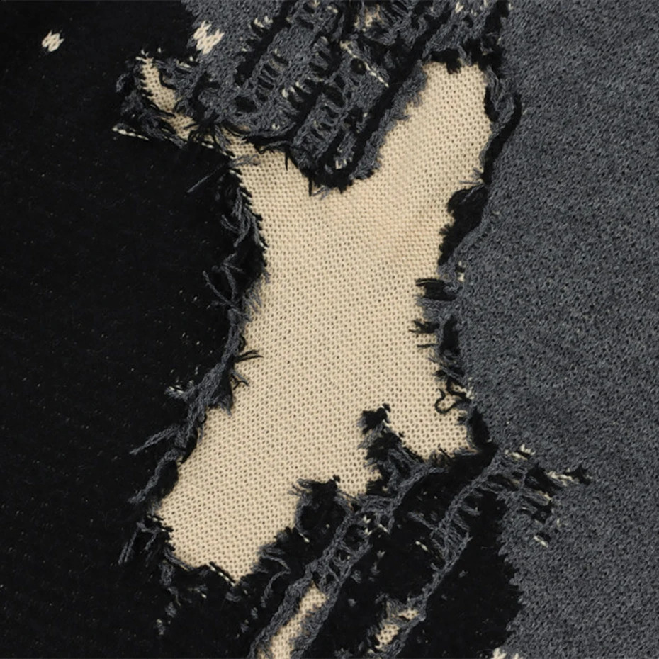 Punk knit sweater mens extreme ner oversized Harajuku streetwear autumn and winter hiphop pullover top 240821