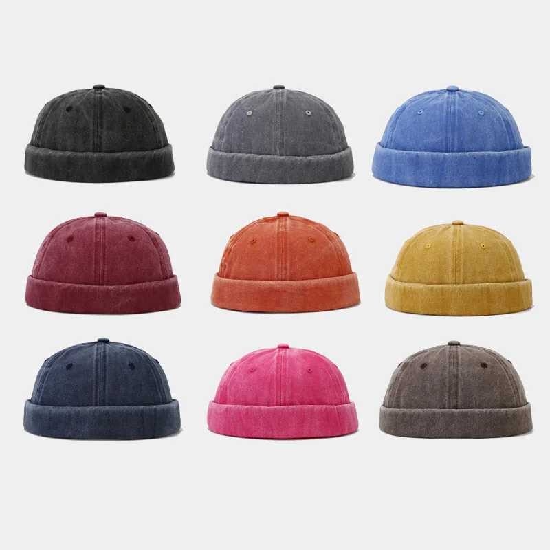 Washed Docker Beanie Brushless Hat Adhesive Free Solid Color Retro Retro Street Style Spring and Autumn Outdoor Gorilla 2024 W240821