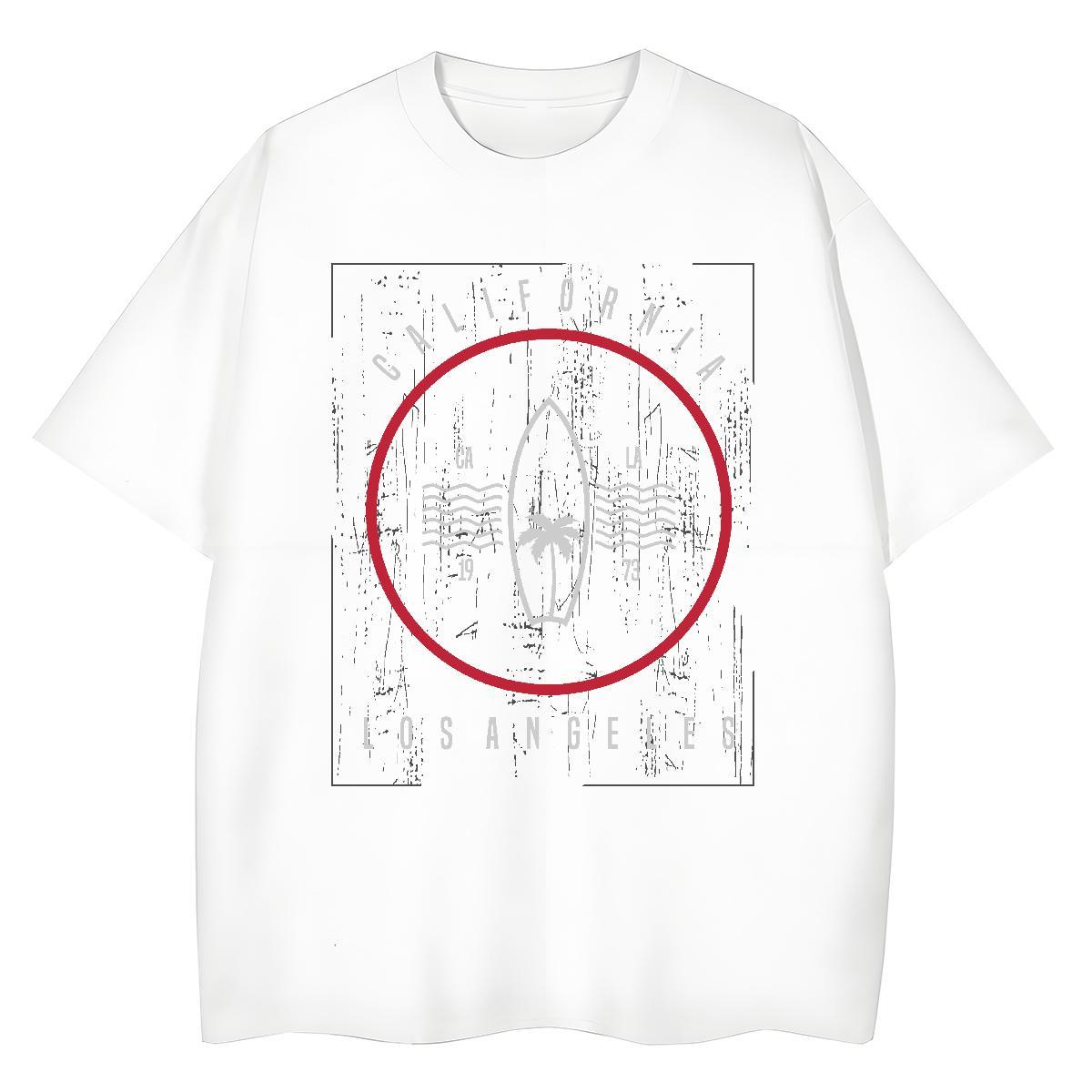 Loose fit Lady T shirt 230g Cotton letter Daily Wear Womens T Shirts Crew Neck Breathable Anime Tops