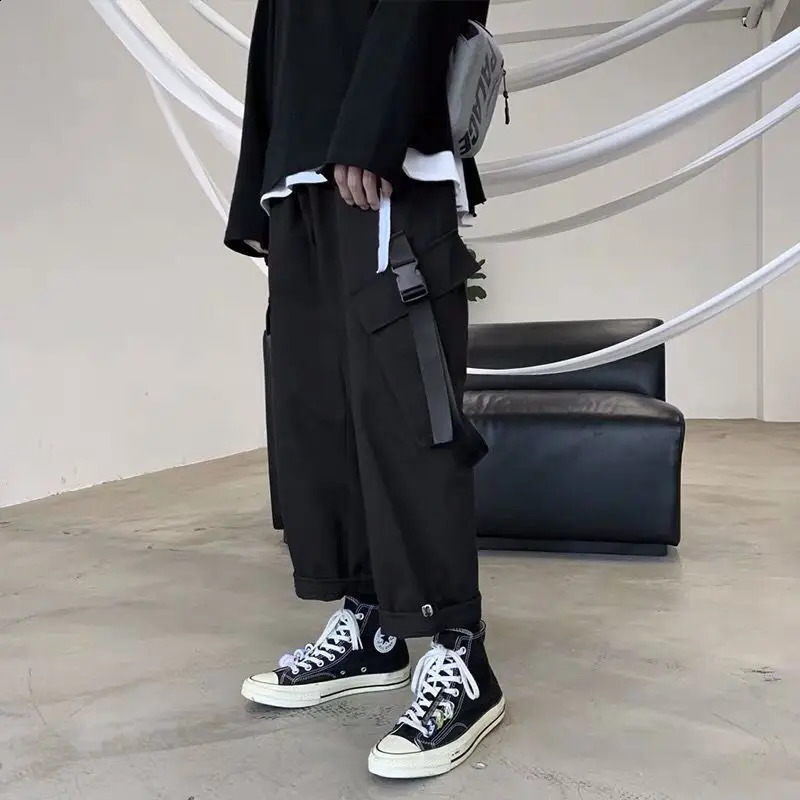 Spring Autumn Mens Casual Hip Hop Cargo Pants Male Multiple Pockets Loose Trousers Men Streetwear Straight Pants G593 240822