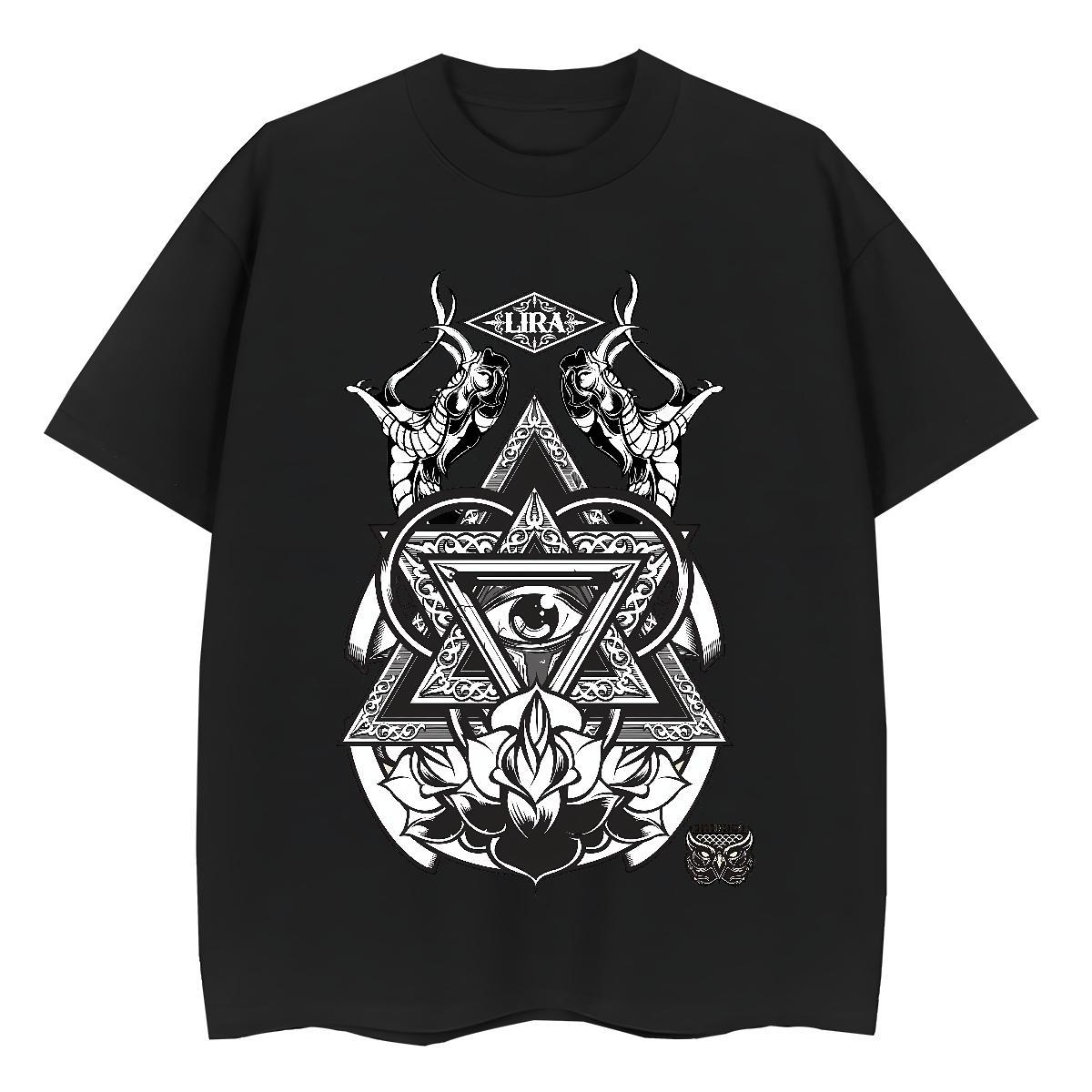 Fashion Casual Womens T Shirts 230g 100% Cotton Breathable Short Sleeve Daily Wear eye of the devil Woman Tshirt Soft Anime Print Polos