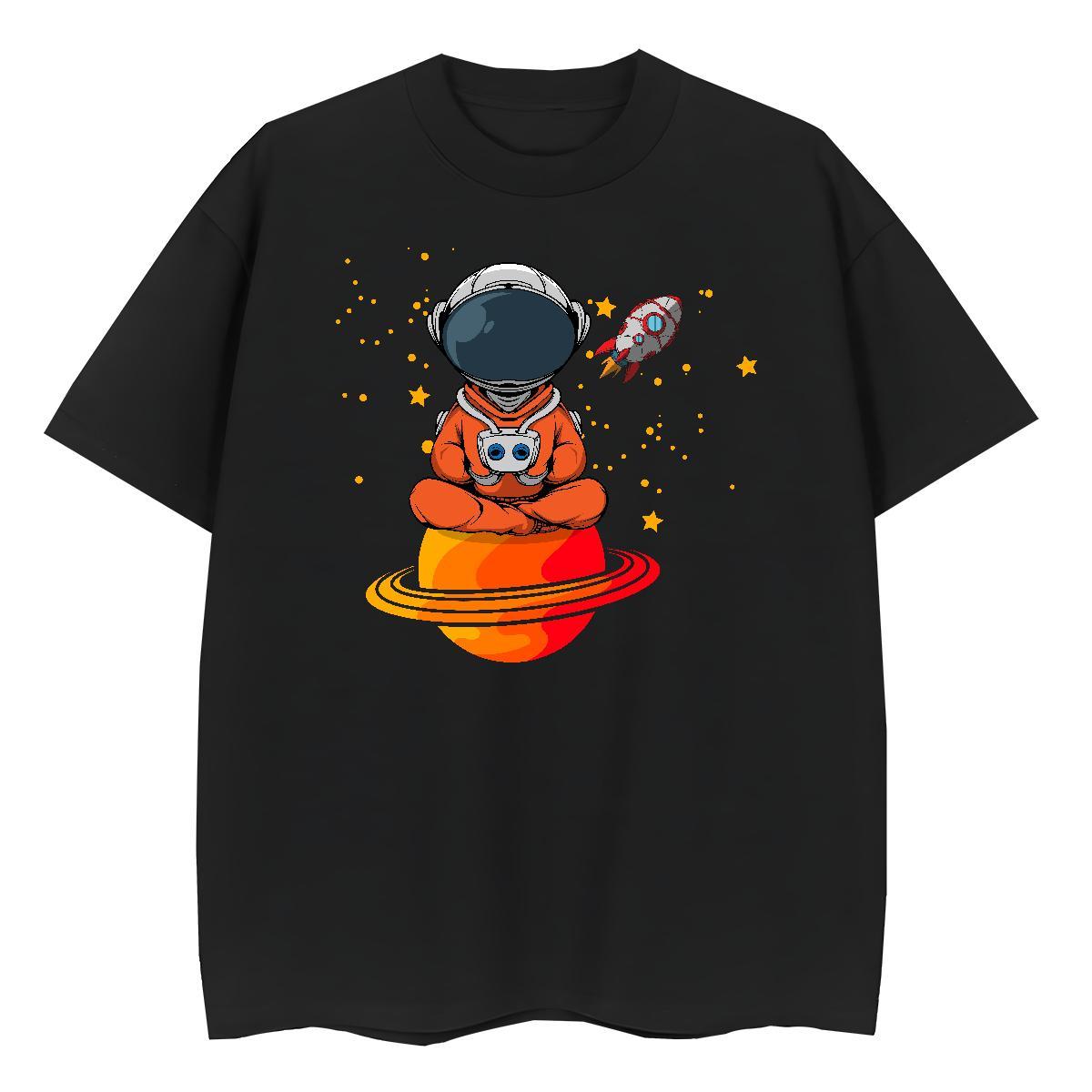 Nice Couples T Shirts 230g Pure Cotton cosmonaut Home Outdoor T Shirt For Woman Round Neck Short Sleeve Customized Print Wear