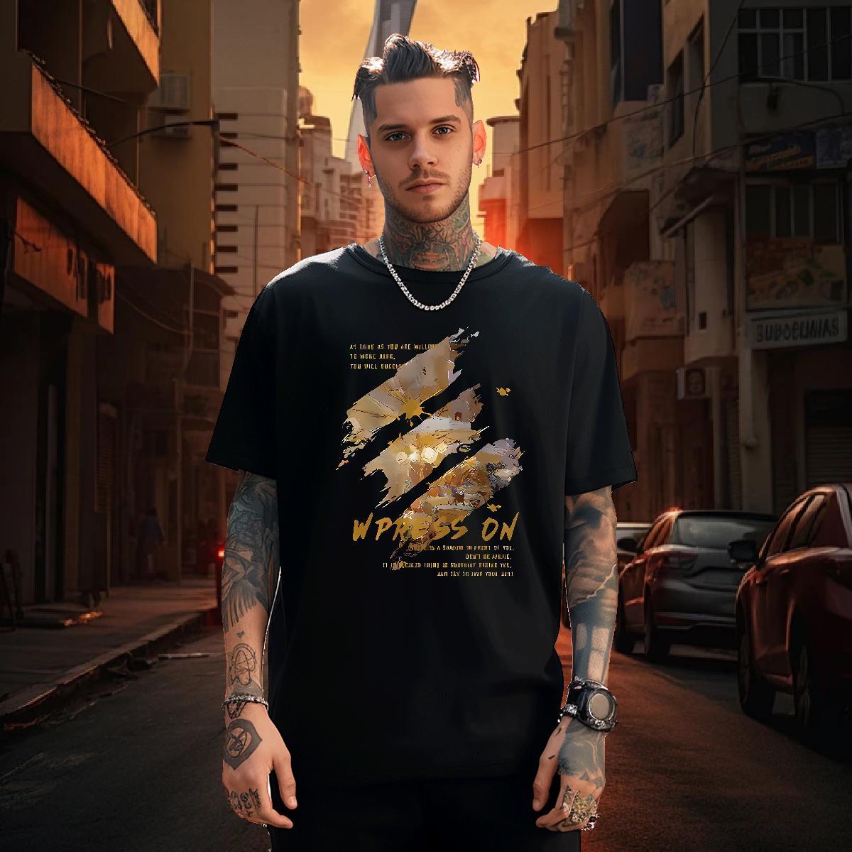 Classic Casual Mens Tshirts 230g Pure Cotton Outdoor painting Breathable Crew Neck T-Shirts for Men Cool Design White Plus Size Tees Shirts