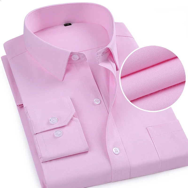 Bright Red Long-sleeved Shirt Mens Single-breasted Square Collar Shirts Business / Wedding / Party Casual Shirt Blue White 6XL 240822