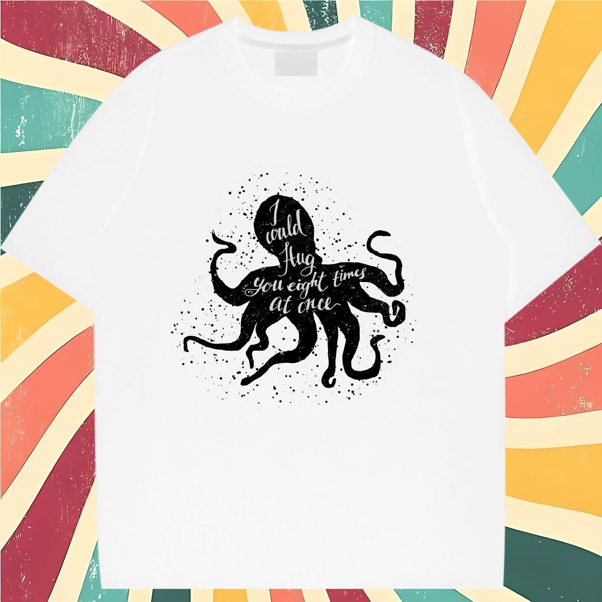 2024 Designer T-Shirts for Women Crew Neck Breathable 100% Cotton 230g Lady T shirt Cartoon Anime octopus High Street Hip Hop Brand Clothes
