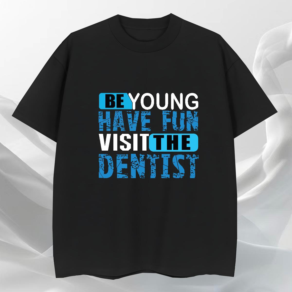 TOP Quality Mens Tshirts Sports Casual 230g Pure Cotton Cartoon Print Breathable Denstist Men T Shirts Fashion Clothes