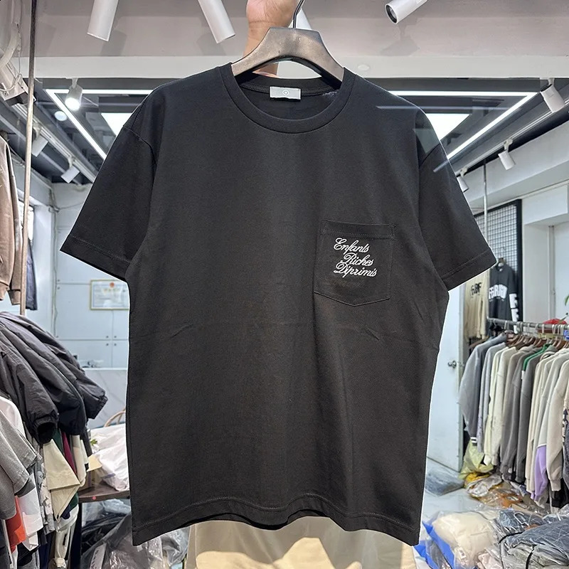 Embroidered shirt with chest pocket 240822