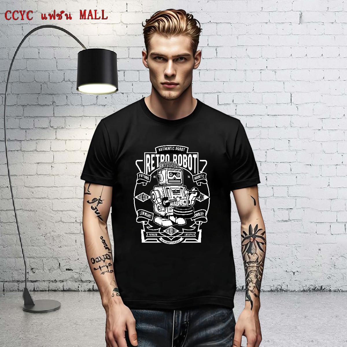 Unisex Men Tshirts Daily Outfit 230g Cotton Custom Big Size Breathable Soft robot T-Shirts Fashion New Clothings