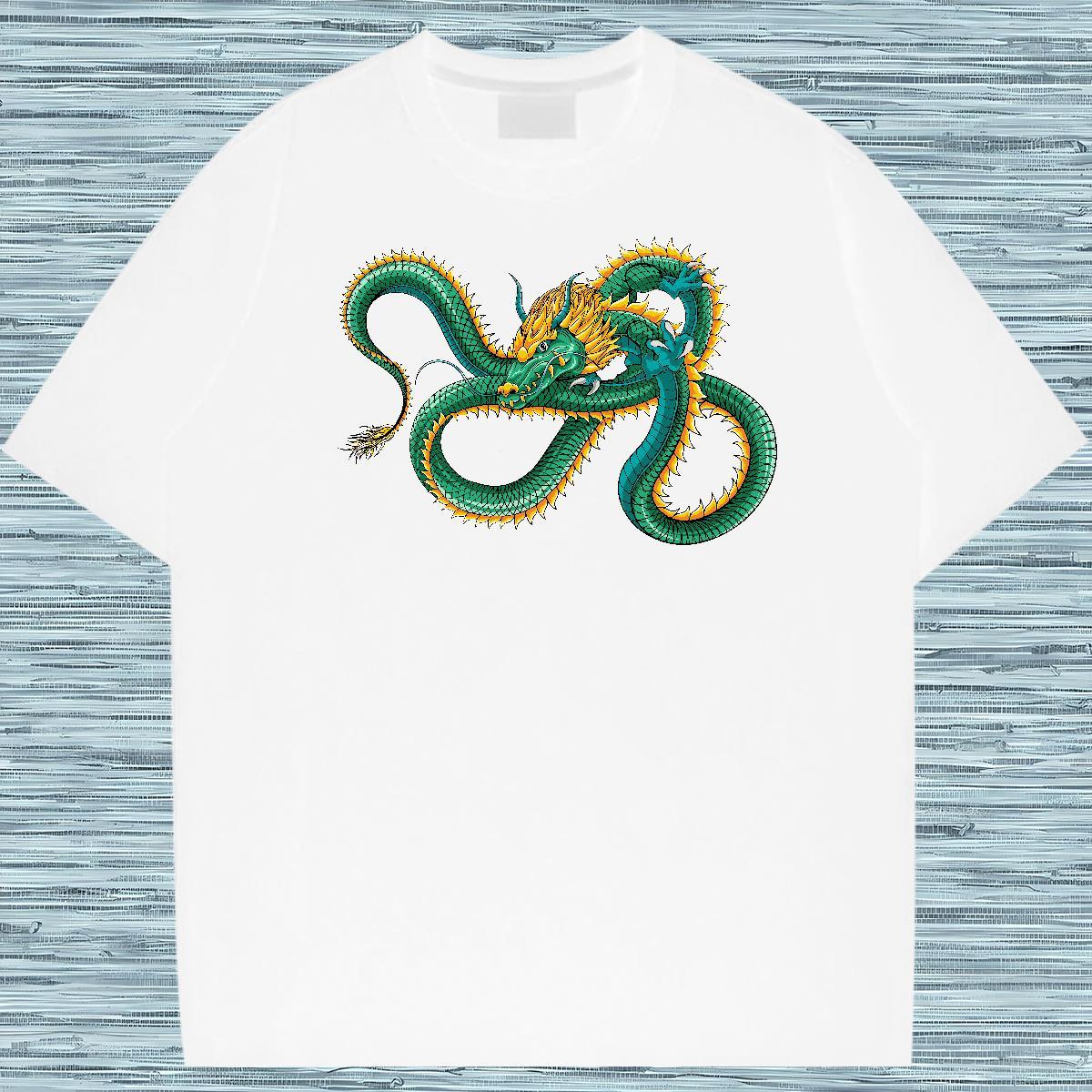 2024 Spring Summer Men Clothes T-Shirt dragon Breathable Short Sleeve 230g 100% Cotton Man T Shirts Loose Fit Custom Print Plus Size Tees Shirts