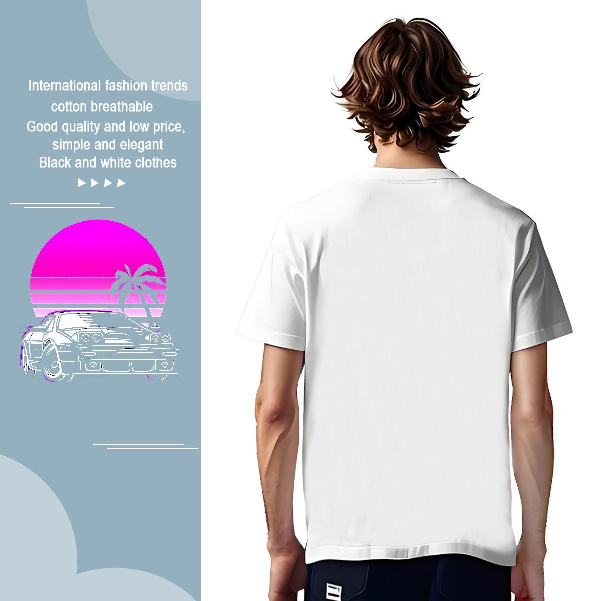 Loose car T Shirt For Man Daily Wear Couples T Shirts 100% Cotton 230g 2024 DIY Crew Neck Breathable Customized Tees