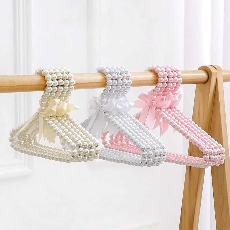 1pcs 20/25/30cm Elegant Baby Pearl Bowknot Ribbon Dress Coat Hanger Wardrobe Closet Storage Rack Space Saving Clothing OrganizerXJ240216