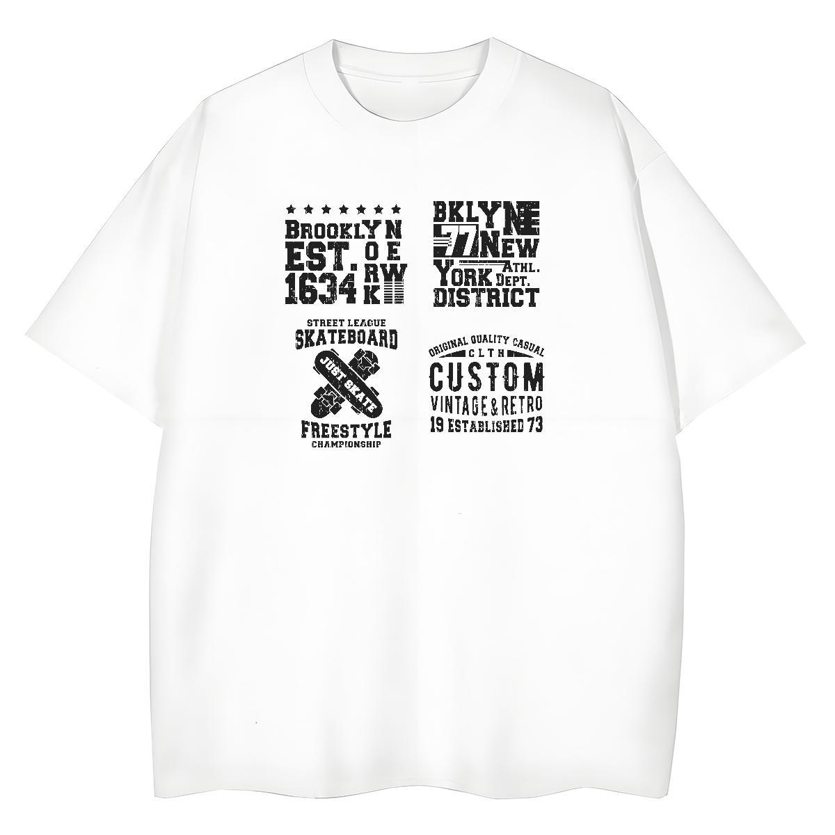 Brand Womens Tshirts 100% Cotton 230g letter Sport T-Shirts Short sleeve Soft Black White Polos