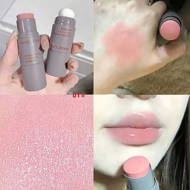 Double Head Sponge Facial B Stick Waterproof Multi-purpose Eyes lips Cheek B Balm Cream Matte Finish Makeup Contour PenXJ241225