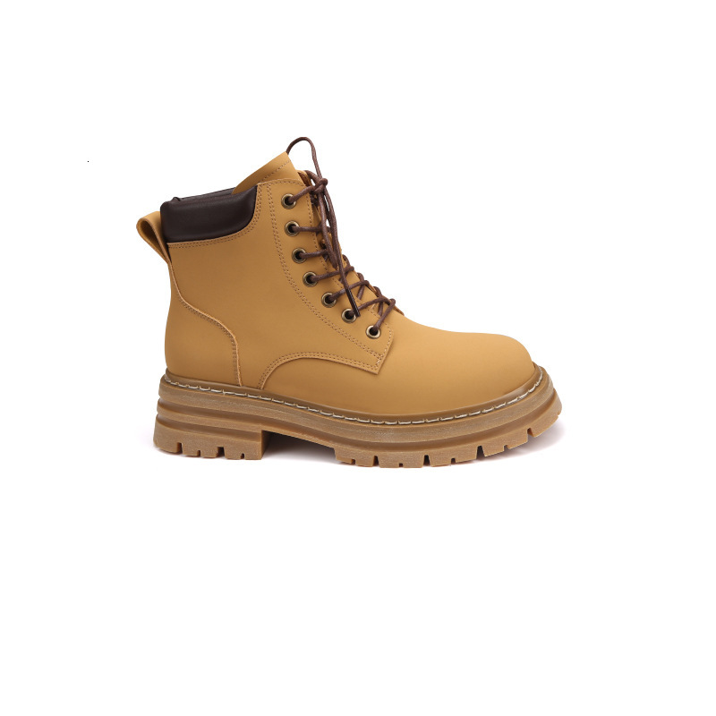Ddmyoutdoor Cowhide Edition Grape Mom Same Autumn Winter New Style Short Thick Bottom Kick Ard Yellow Genuine Leather Martin Boots For Women OUTDOOR