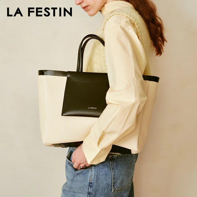 LA FESTIN Original Womens Bag Largecapacity Handbag Shoulder Leather Crossbody y 240821