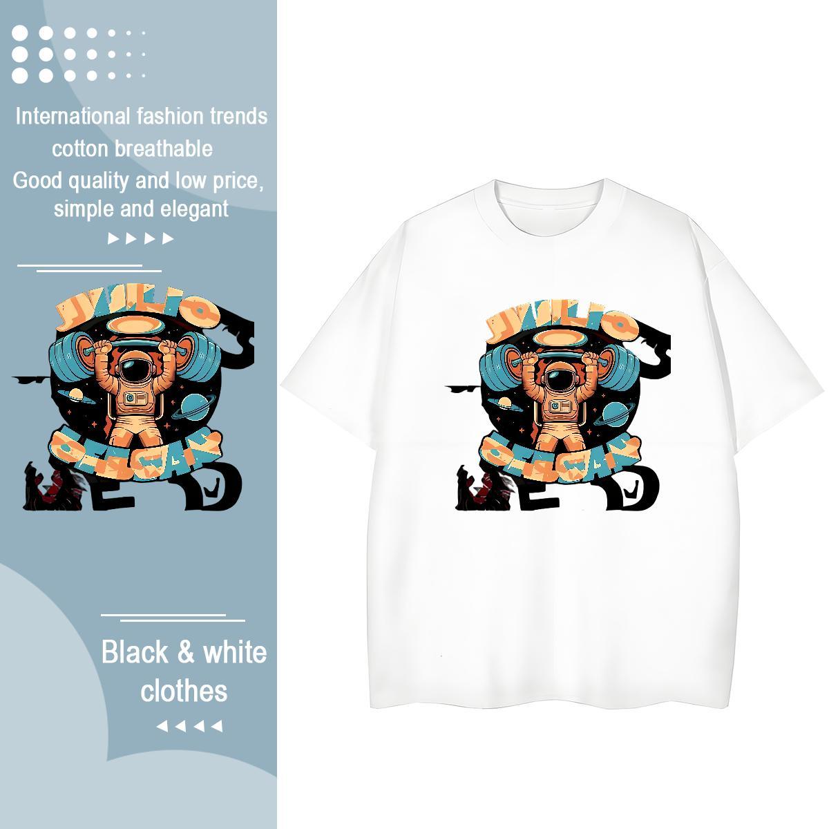 Fashion Womens T Shirts O-Neck Short Sleeve 230g 100% Cotton Womens Tshirts Anime spaceman Casual Beach Designer Nice Clothes Shirt