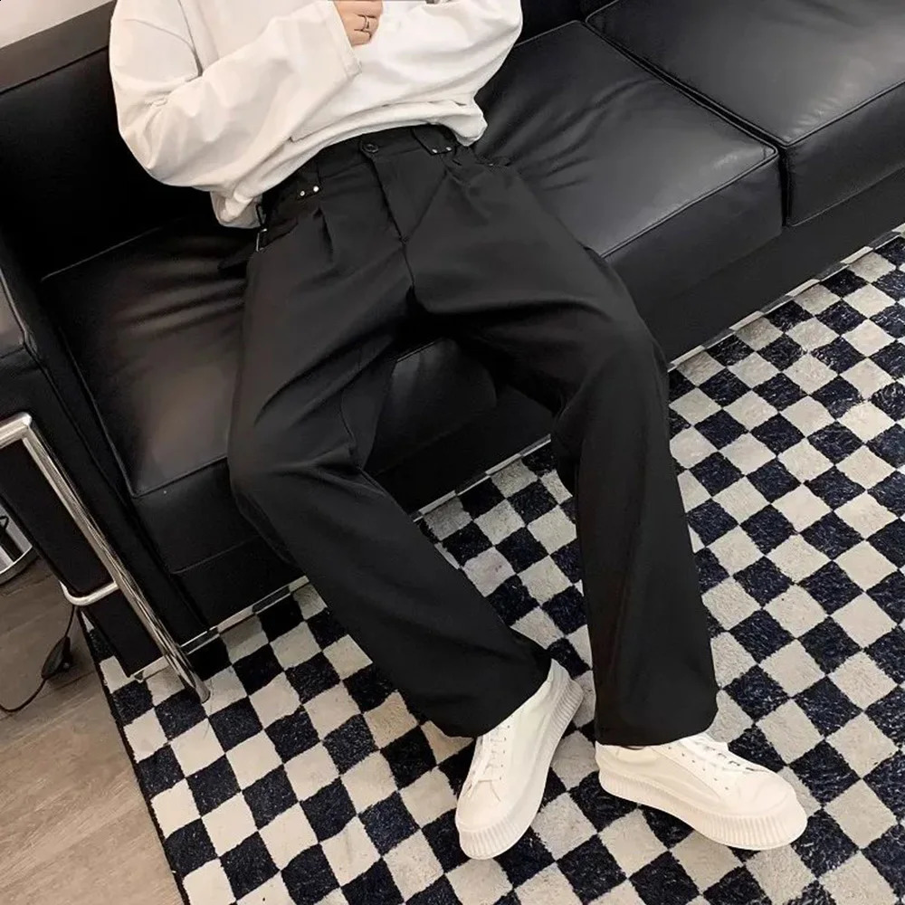 Y2K Mens Pants Business Casual Versatile Suit Pants Autumn High Street Hawaiian Straight Leg Pants Mens Clothing Unisex 2024 240821