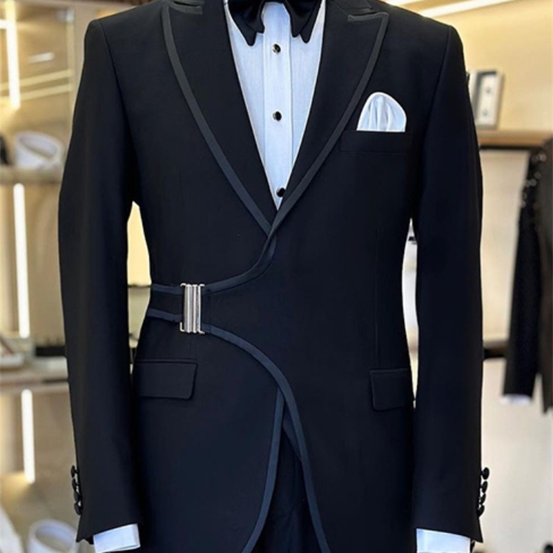 Mens Blazer Business Casual Blazers Slim Fit Formal Tunrdown Collar Belt Pocket Long Sleeve Jackets for Men y240821