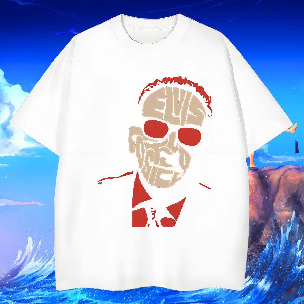 Fashion Casual Men Tees 230g Pure Cotton Street Wear scary Breathable Crew Neck T-Shirts Brand Plus Size Cartoon Tees Shirts