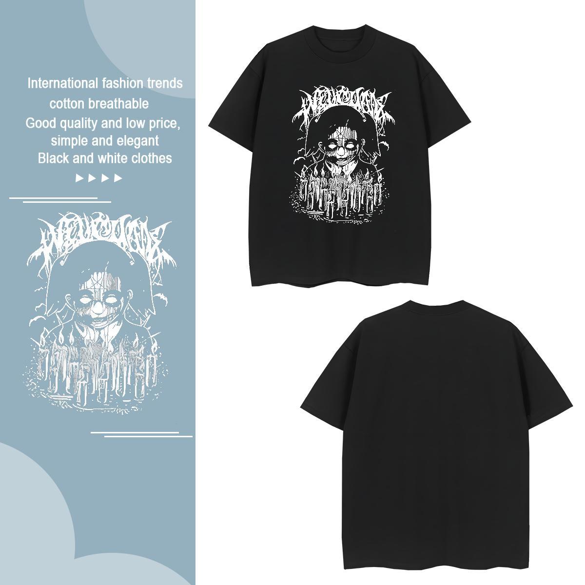 2024 painting Men Tees 230g Pure Cotton Men T Shirts Asian Size Outdoor O-Neck Short Sleeve Comfortable Tshirts