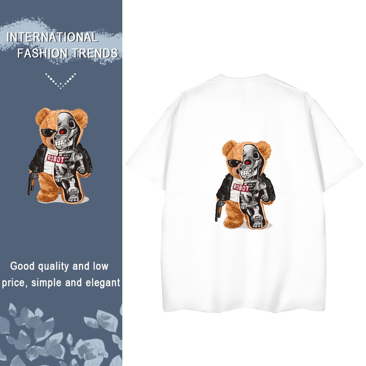 Designer Womens T Shirts 100% Cotton 230g Breathable Short Sleeve Street Wear skull Couples T Shirts Brand Custom Printed Clothes