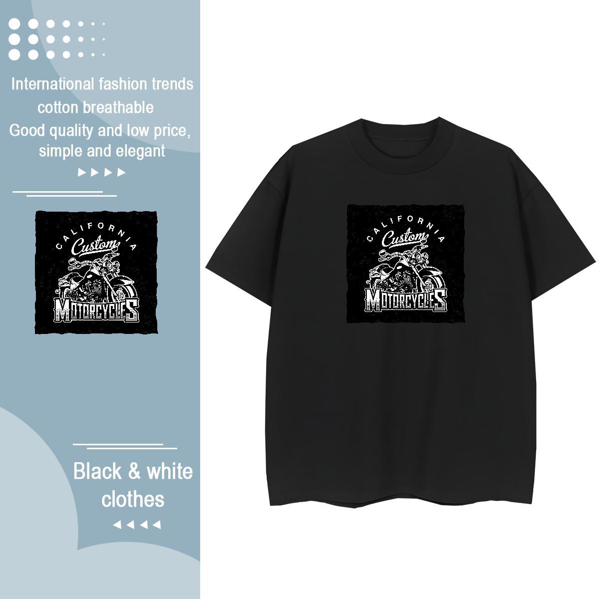 2024 DIY Womens T Shirts 230g 100% Cotton Breathable Crew Neck High Street Hip Hop Motorcycle Lady T shirt Wholesale Anime Oversized Tees Shirts