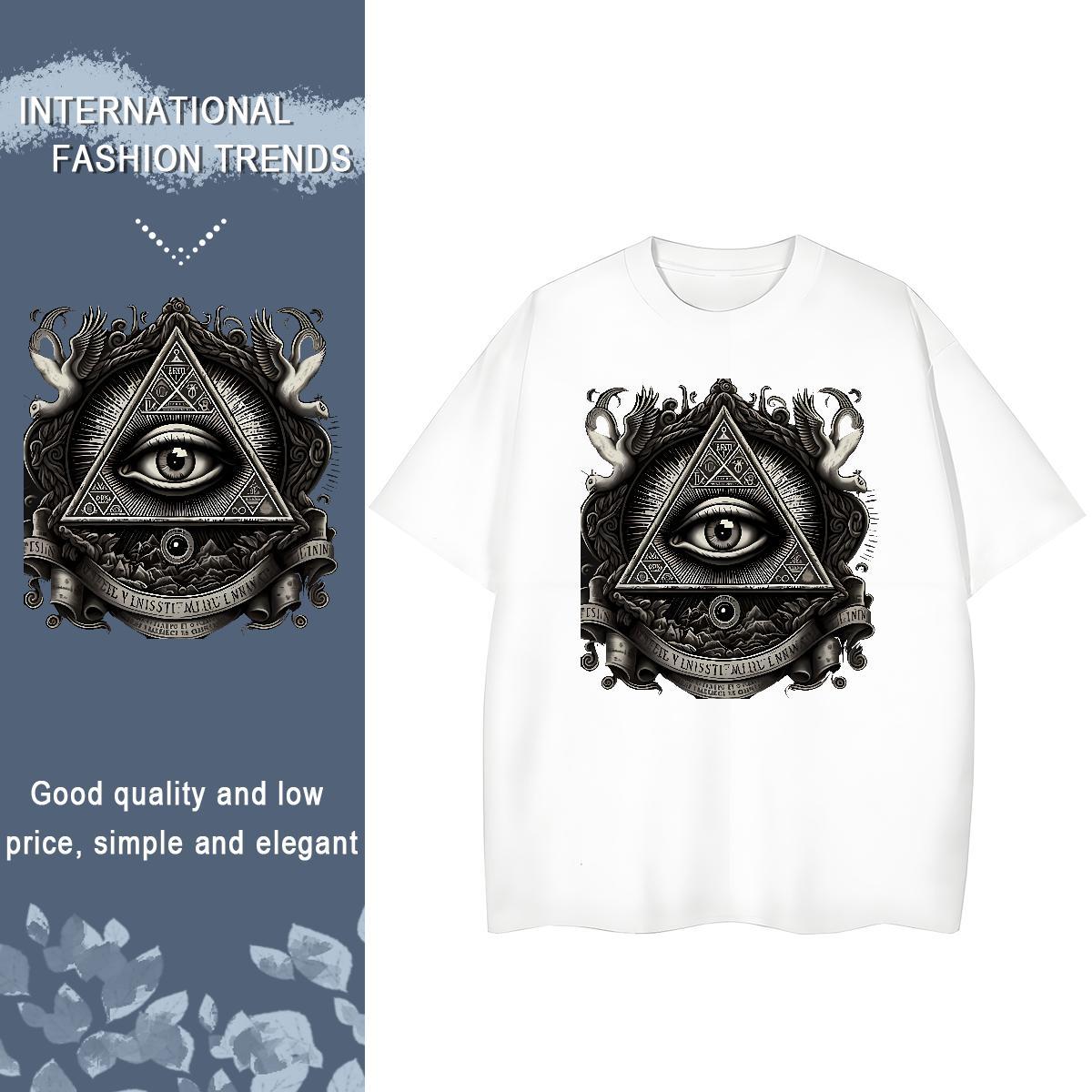 Fashion New Women T Shirts 230g Pure Cotton Breathable Short Sleeve Casual Sport eye of the devil Women Tees Soft Cartoon Printing L-4XL Tshirts