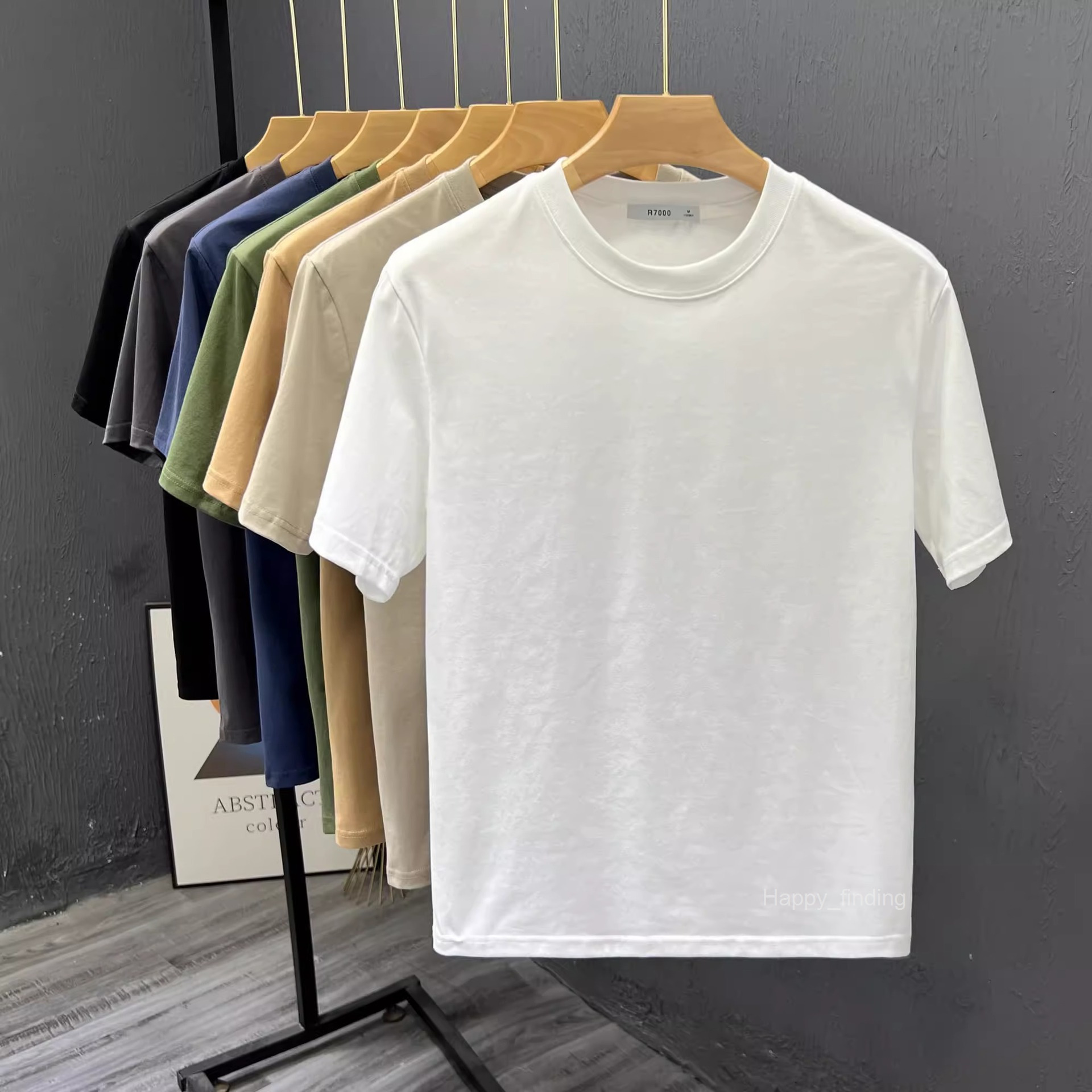 New Short Sleeved T-shirt Mens Round Neck Short Sleeved Mens Summer Trendy Style t Versatile Top Interwoven T-shirt Top