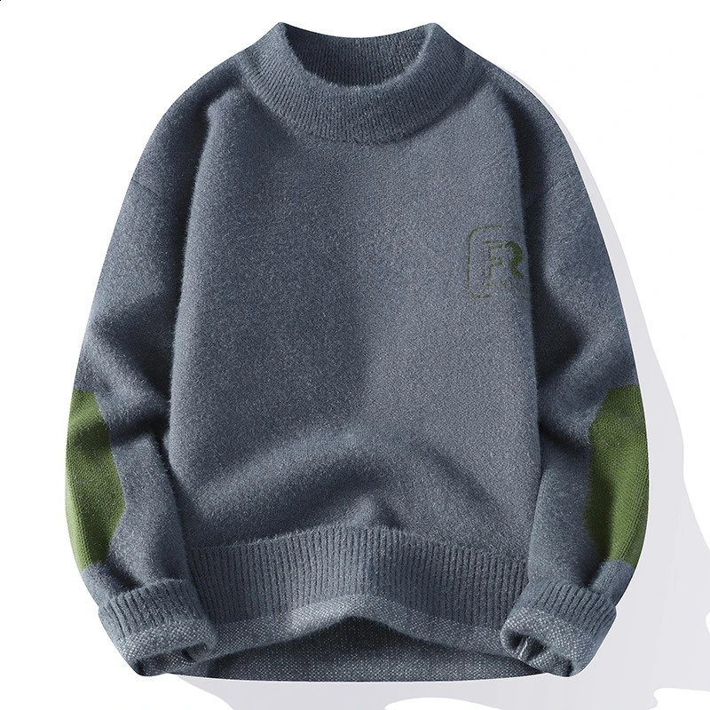 Sweater mens winter Korean warm message pattern sweater fashion wool M3XL 4XL 240821