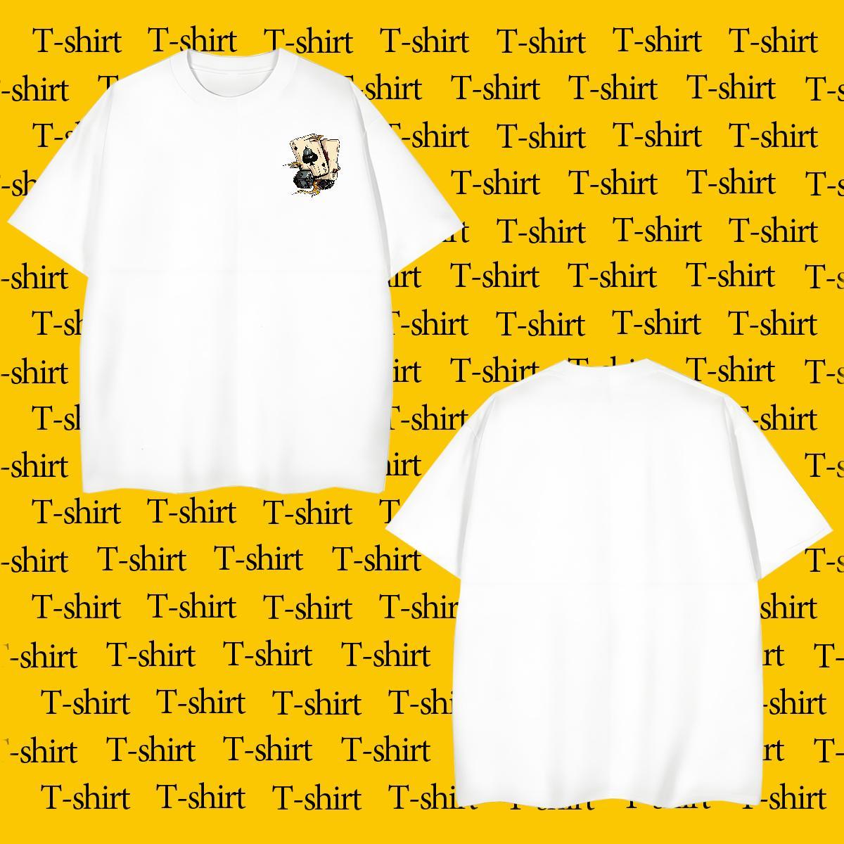 Customized Men Tees 100% Cotton 230g Hip Hop playing card Breathable Soft T shirt Free Shipping DIY Printed Tops Shirt
