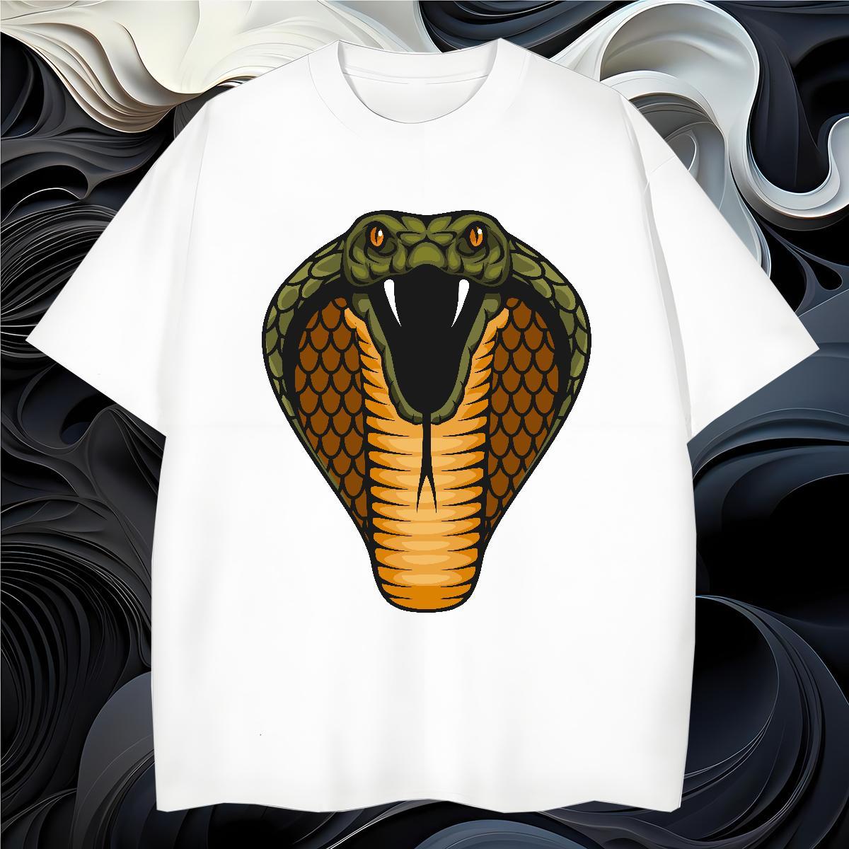 Loose cobra Man T Shirts Hip Hop Street Couples T Shirts 230g 100% Cotton Free Shipping Breathable Short Sleeve Oversized Tee Shirt