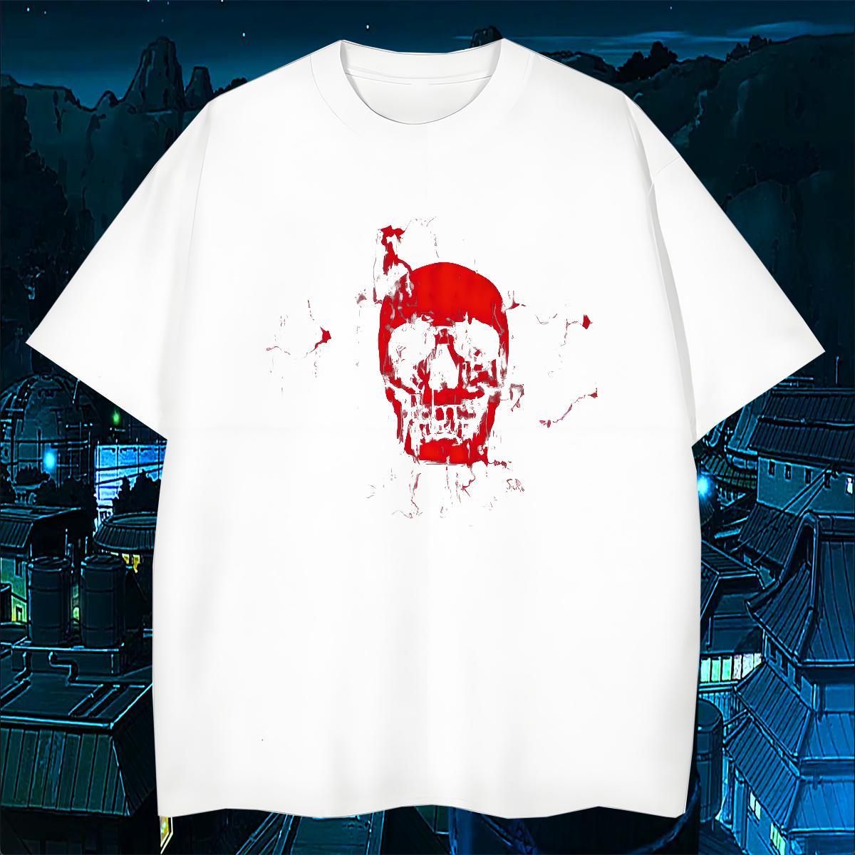 2024 Summer blood Mens Tshirts 230g 100% Cotton Mens T Shirts DIY Printed Anime Printing Street Crew Neck Brand Polos