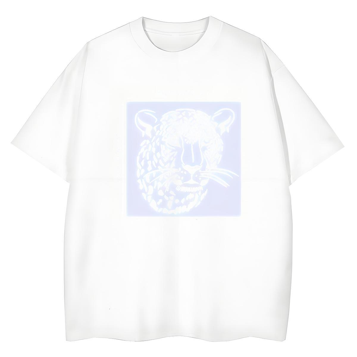 DIY Women T Shirts Breathable Soft 230g Cotton Womens Tshirts Cartoon Print leopard Outdoor Designer Nice Clothes Shirt