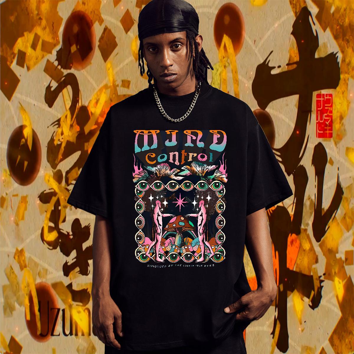Designer Couples T Shirts Daily Outfit 230g Cotton Custom Anime Short Sleeve O-Neck eyes T Shirt For Man 2024 Summer Tees Shirts