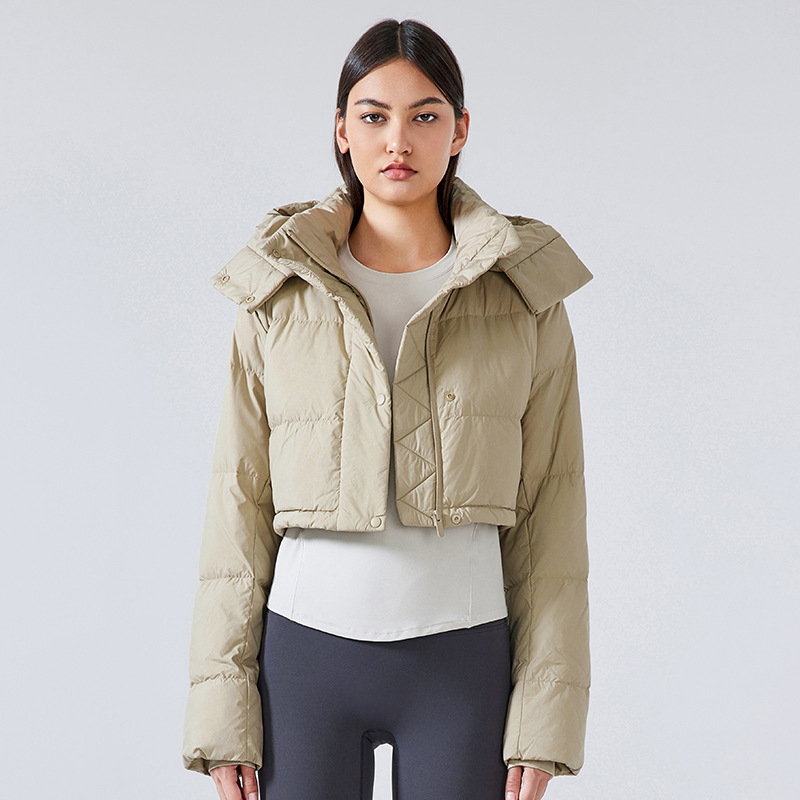 2025--Jacket Women Outfit Puffer Solid Color Short Down Coat Sports Winter Outwear 25121