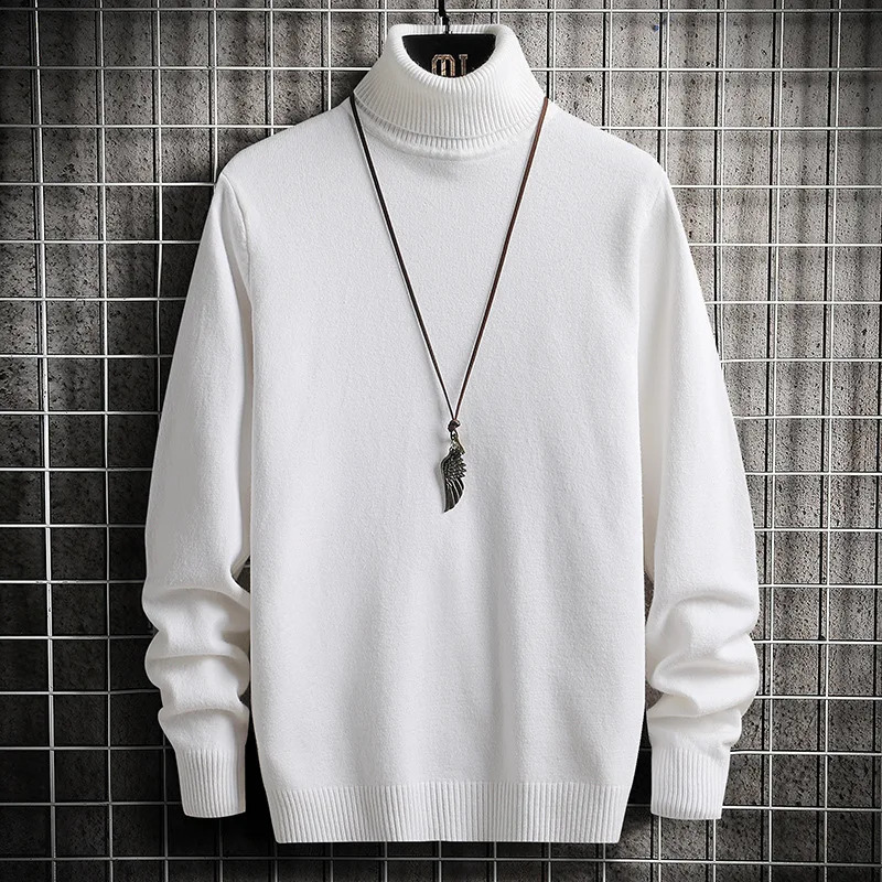 Turtleneck Sweaters Men Solid Pullovers Winter Knitted Sweater Turtleneck Pullovers Black Gery Winter Warm Sweater Men Clothing 240821